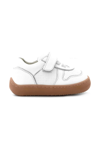 Rakerplus Bob Hakiki Deri Beyaz Barefoot Cırtlı Lastikli Bebek Sneaker Ayakkabı Beyaz