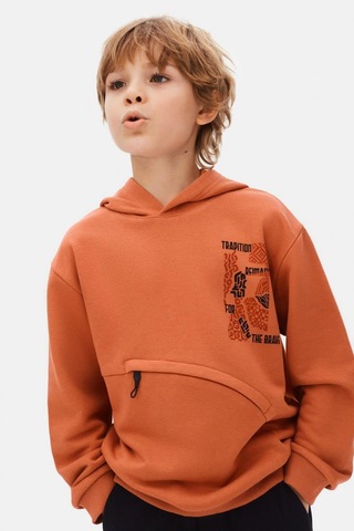 Nk Kids Erkek Kapuşonlu Sweatshirt 25knk49311 Turuncu