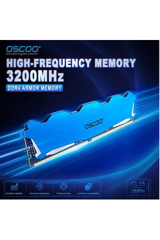 Oscoo Blue Armor T200 16GB 3200MHZ CL22 Ddr4 1.2V Ram