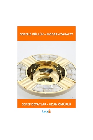 Şık Pirinç Sedefli Dayanıklı Küllük Model 2