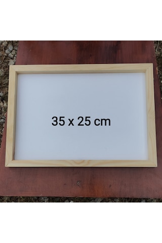 35x25cm Ahşap Çerçeveli Pano Arkalık Beyaz