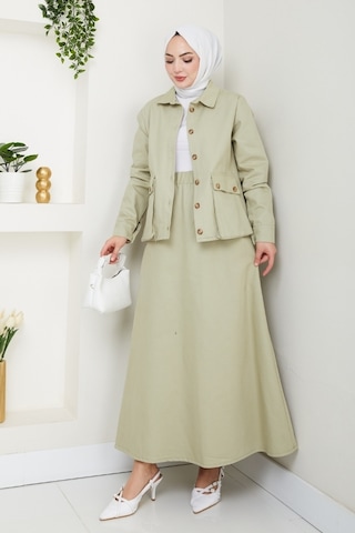 Körük Cepli Gömlek Etek İkili Takım 1551 - Mint Mint Yeşili