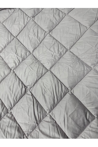 Clasy %100 Pamuk Ranforce Tek Kişilik Yorgan Çift Taraflı Mor Düz Desenli Kapitoneli Mor