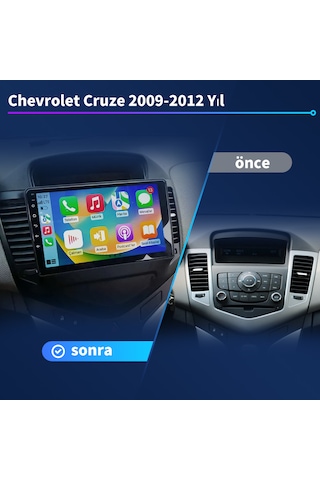Chevrolet Cruze 2009-2012 Yıl 2gb Ram 32gb Rom Carplay Multimedya