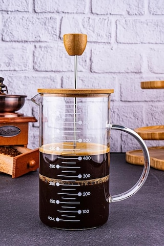 Kapris Leonardo Isıya Dayanıklı French Press 700 Ml B5570 Ahşap - Şeffaf
