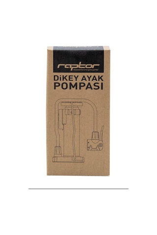 Raptor M43-02a Dikey Ayak Pompası Göstergesiz Yüksek Basınçlı Bisiklet Pompası Siyah Renk