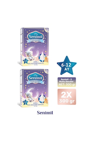 Senimil 2 Mutlu Geceler Bebek Devam Sütü 300 G 2 Adet