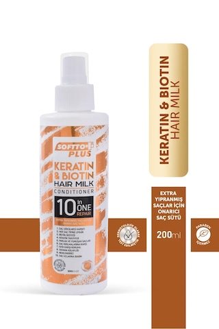 Softto Plus Keratin & Biotin Extra Yıpranmış Saçlar İçin Onarıcı Saç Sütü 200 ML