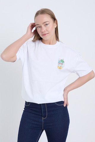Velvoria Unisex Oversize Beyaz Summer T-shirt