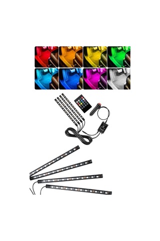 Kumanda Kontrollü Araç Led Şerit Çeşitli Renk