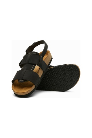 Comfortfusse Likya - Erkek Ortopedik Hakiki Deri Sandalet Siyah