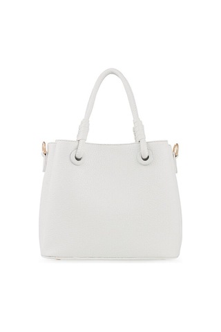 Bilik Deri Logo Detaylı Beyaz Kadın El Çantası Riv 145-r Beyaz