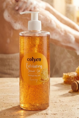 Colyen Arındırıcı Peeling Etkili Duş Jeli Doğal Bal Özlü Pürüzsüzleştirici Vücut Şampuanı 385 Ml