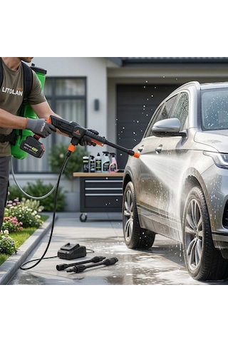 Lıtolan Ewasher Elektirikli Oto Ve Araç Yıkama Tabancası Ve İlaç Pompası Püskürtücü 4.8v 16lt