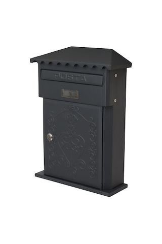 Akşan Metal Ferforje İlan Posta Kutusu Dış Mekan Antrasit