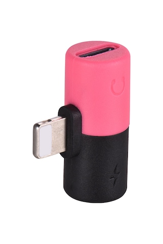 Reedark İphone Uyumlu Lightning Çevirici: Müzik Dinleme + Şarj, Çift Renk Pembe + Siyah , Hızlı Veri Transferi, Metal Kasa