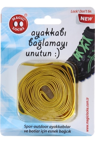 Magic Locks Akılı Elastik Yassı Bağcık-Sarı Sarı