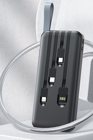Earldom PB48 10.000 Mah 10W Led Işıklı 3 in1 Dahili Kablolu Powerbank M414