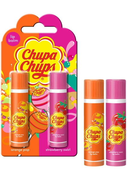 Chupa Chups Lip Balm Dudak Bakım Kremi 4gr Çilek Ve Portakal 2li