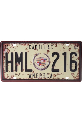 Cadillac Classic Dekorasyon Duvar Süsü Metal Retro Tabela 15X30