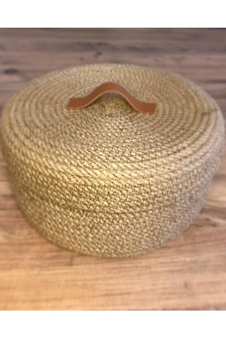 Hasır Sepet, Jüt Sepet, %100 Doğal Hasır Sepet, Çok Amaçlı Dekoratif Hasır Sepet, Organizer 001