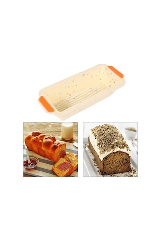 Dikdörtgen Silikon Ekmek Tavası Kalıp Tost Ekmek Kalıp Kek Tepsi Uzun Kare Kek Kalıp Bakeware Yapışmaz Mutfak Pişirme Araçları Kek Kalıpları 19 x 7 CM