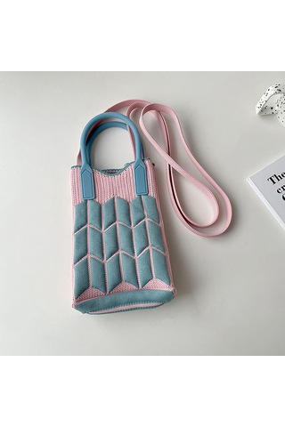 "akıllı Telefonlar Ve Kartlar İçin Ayarlanabilir Kayış Ve Üst Saplı Kompakt Telefon Crossbody Cüzdan" Blue