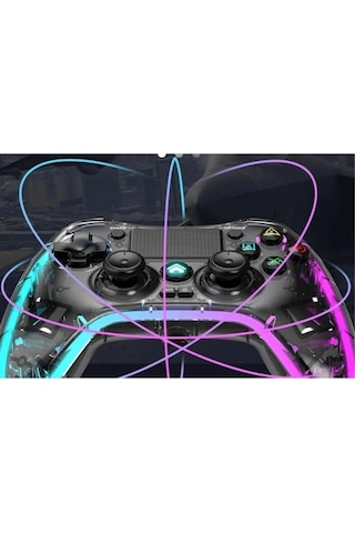 Ape Rgb Gamepad Oyun Kolu Şeffaf 1000 Mah Kablosuz Ps3-ps4-tv-pc-ios Uyumlu Wirelles