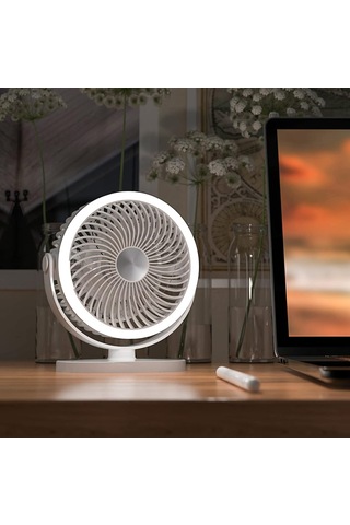 Led Işık Rotasyonu İle Usb Masa Fanı 2 Speed Ayarabilir Soğutma Fan Ev Ofis Araç Oun