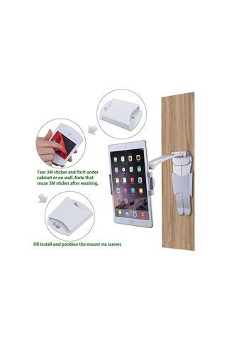 Mufunye Alüminyum Masaüstü/duvar Tipi Tablet Tutucu - 5-12.9 İnç İpad/smartphone Uyumlu, 360 Açı Ayarlı, Silver