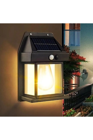 Güneş Enerjili Duvar Lambası, Hareket Sensörlü S-50 Çok Renkli