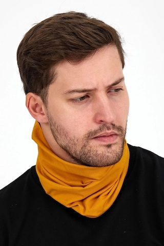 Erkek 4 Fonksiyonlu Koruyucu Pamuklu, Esnek, Terletmez, Bandana, Boyunluk, Maske - Tek Ebat / Koyu Hardal Koyu Hardal