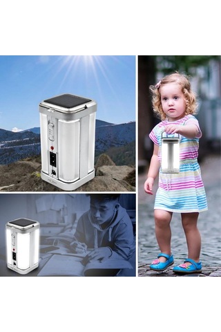 Buffer Güneş Enerjili Şarjlı Işık 1200mah Yeniden Şarj Edilebilir Batarya Yg-7977s Çok Renkli