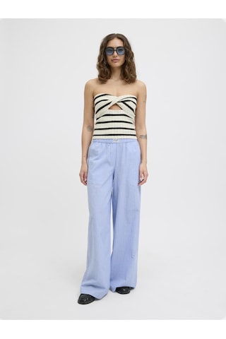 Jack & Jones Kadın Çizgili Straplez Bluz - Linnea - 12277369 Black