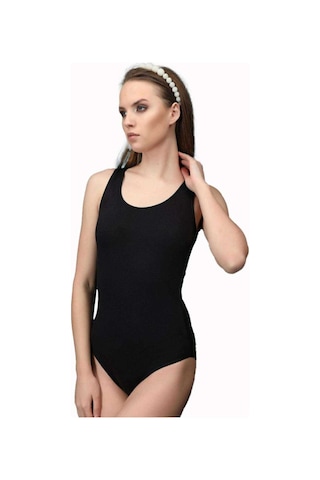 Mbb E-ticaret Elit Life Geniş Askılı Kadın Dikişsiz Çıtçıtlı Slip Body Siyah 878
