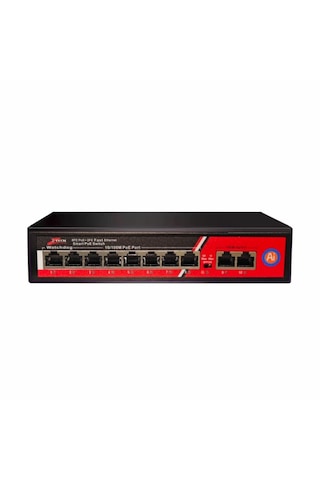 Ztech ZR-1008G 125W 10/100 Mbps 8 Port Poe 2 Uplink Switch