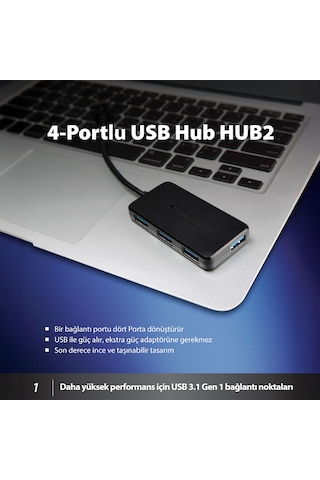 Transcend Ts-hub2k Usb 3.1 Gen 1, Usb A To 4 Port Usb Çoklayıcı H