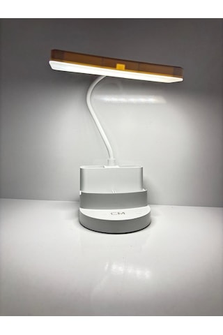 Cm 3 Renkli Standlı Şarjlı Masaüstü Led Lamba Şekil Değiştirebilir Tasarım Beyaz