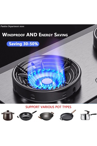 Reedark Gaz Ocağı Enerji Tasarruflu Ateş Toplayıcı Kalkanı - 5 Açıkli Kromlu Alüminyum Dayanıklı Mutfak Destek Aparatı