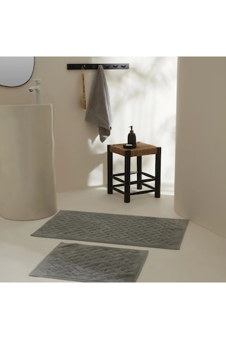 Karaca Home Foley 2'li Banyo Paspası Açık Gri Renkli