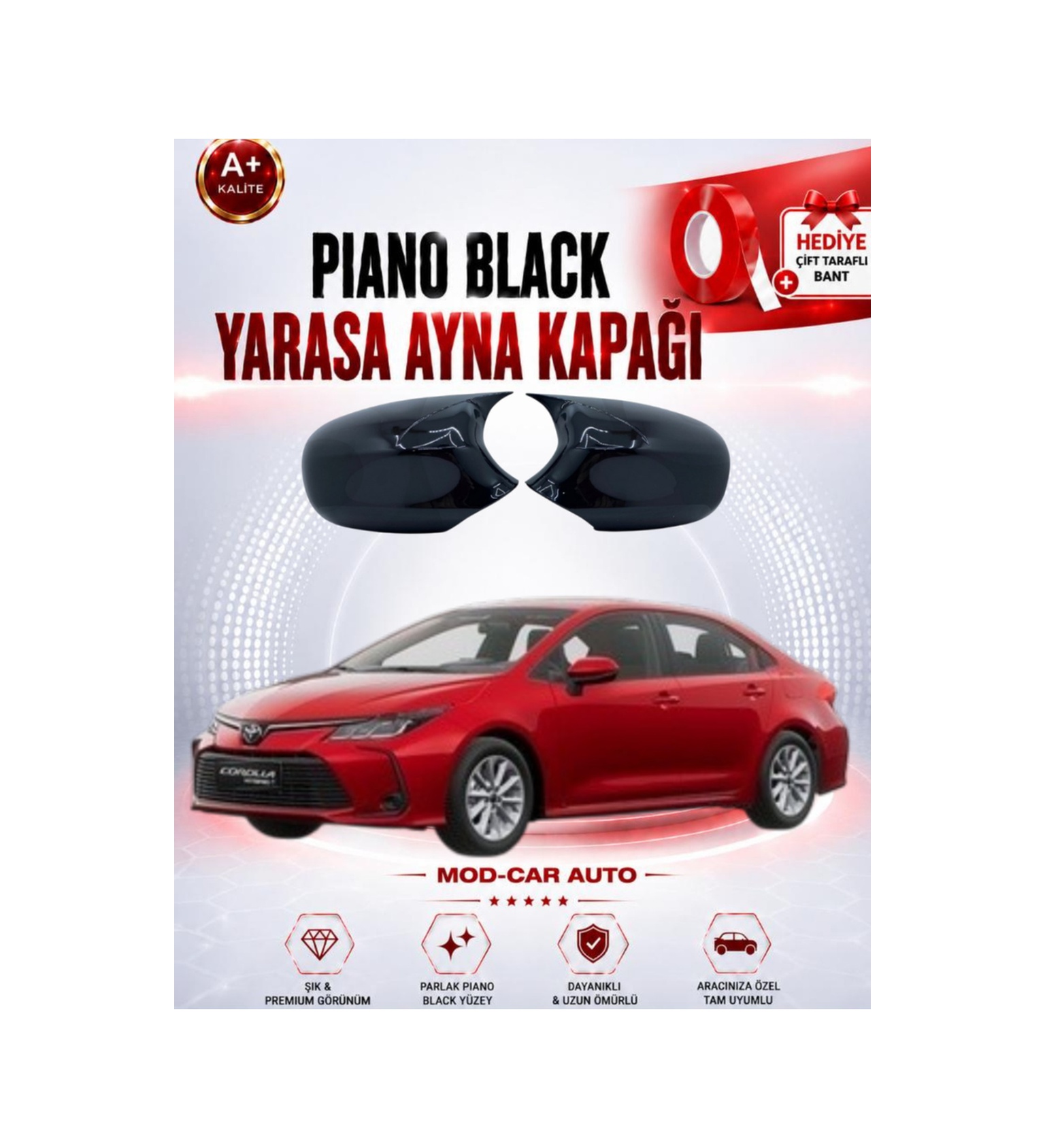Toyota Corolla 2018+ Yarasa Ayna P.black