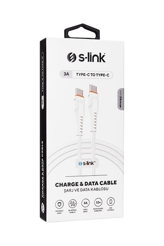 S-Link Sw-C130 1M 3A Typec To Typec Hızlı Data + Sarj Kablosu