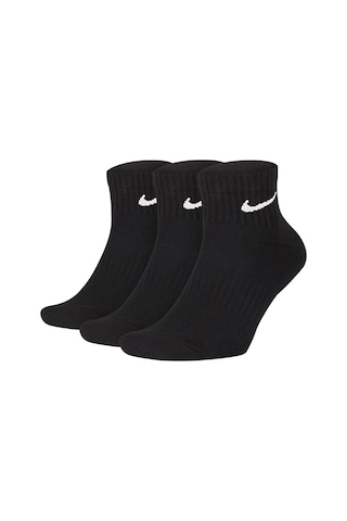 Nike Dri Fit Everyday Cotton Cushioned Ankle Scok Unisex 3lü Çorap Siyah Siyah