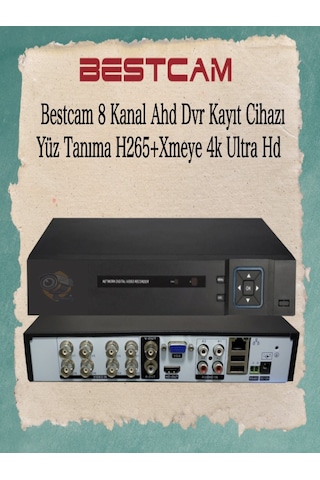 Bestcam 8 Kanal Ahd Yüz Tanıma H265+ Xmeye 4K Ultra HD DVR Kayıt Cihazı