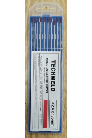 Tungsten Elektrod Kırmızı Argon Iğnesi 2.4Mm Boy:175Mm