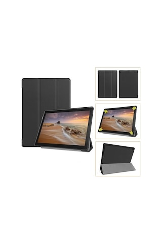 Lenovo Uyumlu Tab E10 10.1 Inch Tb-X104F Standlı Ultra Ince Deri Kılıf (368230453)
