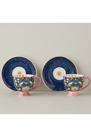 Bk Gift Wingy New Bone China 4 Parça 2 Kişilik Kahve Fincan Takımı 100 Ml Lacivert Şık Fincan Seti Kobitmeyencom36719 Bk Gift Diğer