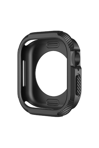 Ekılıf - Apple Uyumlu Watch 10 42mm - Kasa Koruyucu Silikon Tpu Watch Gard 17 - Siyah
