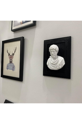 Roma İmparatoru Marcus Aurelius Antoninus Çerçeveli Duvar Büstü Marcus Aurelius Duvar Dekorasyonu Genel