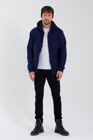 Age Of State Nakışlı Fermuarlı 3 İplik Sweatshirt Lacivert